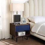 Duane 20" Fluted Nightstand (1-Drawer) in Navy Blue