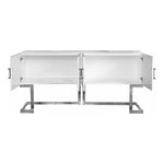 Beth Lacquer Finish And Stainless Steel Base Buffet / Console Table in Chrome