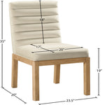 Evelyn Velvet Upholstered Dining Chair (901-C) in Cream