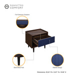 Duane 20" Fluted Nightstand (1-Drawer) in Navy Blue