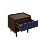 Duane 20" Fluted Nightstand (1-Drawer) in Navy Blue