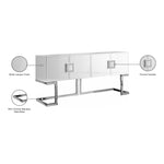 Beth Lacquer Finish And Stainless Steel Base Buffet / Console Table in Chrome