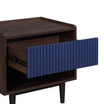 Duane 20" Fluted Nightstand (1-Drawer) in Navy Blue