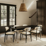 Bethany 94.5" Lacquer Finish Top And Acrylic Base Dining Table in Black