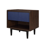 Duane 20" Fluted Nightstand (1-Drawer) in Navy Blue