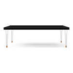 Bethany 94.5" Lacquer Finish Top And Acrylic Base Dining Table in Black
