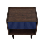 Duane 20" Fluted Nightstand (1-Drawer) in Navy Blue
