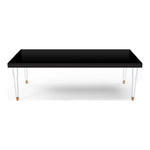 Bethany 94.5" Lacquer Finish Top And Acrylic Base Dining Table in Black