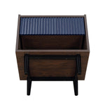 Duane 20" Fluted Nightstand (1-Drawer) in Navy Blue