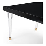 Bethany 94.5" Lacquer Finish Top And Acrylic Base Dining Table in Black