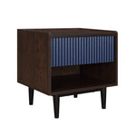 Duane 20" Fluted Nightstand (1-Drawer) in Navy Blue