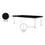 Bethany 94.5" Lacquer Finish Top And Acrylic Base Dining Table in Black
