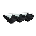 Beverwil Glass Top And Oak Veneer Base Coffee Table in Black
