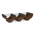 Beverwil Glass Top And Oak Veneer Base Coffee Table in Brown