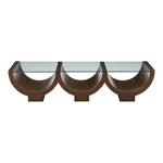 Beverwil Glass Top And Oak Veneer Base Coffee Table in Brown