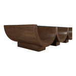 Beverwil Glass Top And Oak Veneer Base Coffee Table in Brown