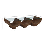Beverwil Glass Top And Oak Veneer Base Coffee Table in Brown