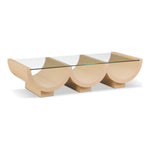 Beverwil Glass Top And Oak Veneer Base Coffee Table in Natural