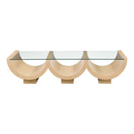 Beverwil Glass Top And Oak Veneer Base Coffee Table in Natural