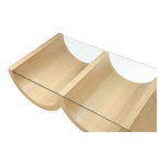 Beverwil Glass Top And Oak Veneer Base Coffee Table in Natural