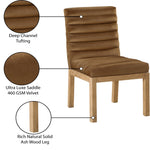 Evelyn Velvet Upholstered Dining Chair (901-C) in Saddle