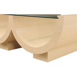 Beverwil Glass Top And Oak Veneer Base Coffee Table in Natural