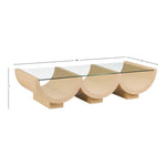 Beverwil Glass Top And Oak Veneer Base Coffee Table in Natural