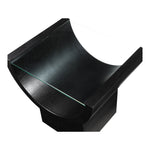 Beverwil Glass Top And Oak Veneer Base End / Side Table in Black