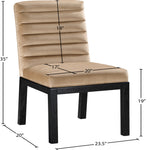 Evelyn Velvet Upholstered Dining Chair (902-C) in Beige