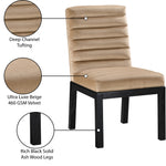 Evelyn Velvet Upholstered Dining Chair (902-C) in Beige