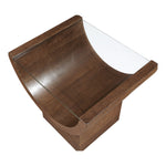 Beverwil Glass Top And Oak Veneer Base End / Side Table in Brown