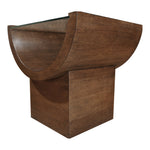 Beverwil Glass Top And Oak Veneer Base End / Side Table in Brown