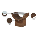 Beverwil Glass Top And Oak Veneer Base End / Side Table in Brown