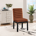 Evelyn Velvet Upholstered Dining Chair (902-C) in Cognac