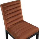 Evelyn Velvet Upholstered Dining Chair (902-C) in Cognac