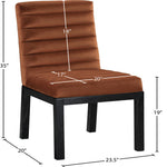 Evelyn Velvet Upholstered Dining Chair (902-C) in Cognac