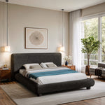 Blair Fabric Upholstered King Bed in Black