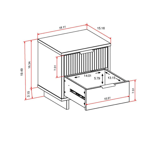 Granville 18" Nightstand (2-Drawer) in White