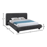 Blair Fabric Upholstered King Bed in Black