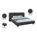 Blair Fabric Upholstered King Bed in Black