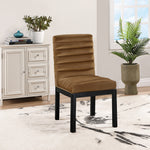 Evelyn Velvet Upholstered Dining Chair (902-C) in Saddle