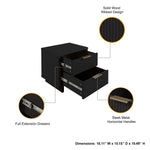 Granville 18" Nightstand (2-Drawer) in Black