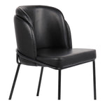 Jagger Vegan Leather Upholstered Dining Chair (883-C) in Black