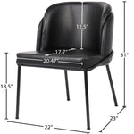 Jagger Vegan Leather Upholstered Dining Chair (883-C) in Black