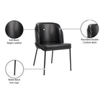 Jagger Vegan Leather Upholstered Dining Chair (883-C) in Black