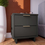 Granville 18" Nightstand (2-Drawer) in Charcoal Gray