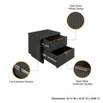 Granville 18" Nightstand (2-Drawer) in Charcoal Gray
