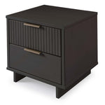 Granville 18" Nightstand (2-Drawer) in Charcoal Gray