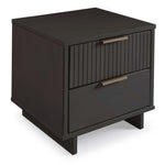 Granville 18" Nightstand (2-Drawer) in Charcoal Gray