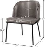 Jagger Vegan Leather Upholstered Dining Chair (883-C) in Grey